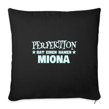 Woman's name Miona - Sofa pillowcase 17,3'' x 17,3'' (45 x 45 cm) - black - Front