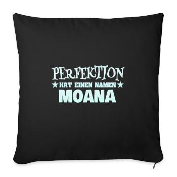 Woman's name Moana - Sofa pillowcase 17,3'' x 17,3'' (45 x 45 cm) - black - Front