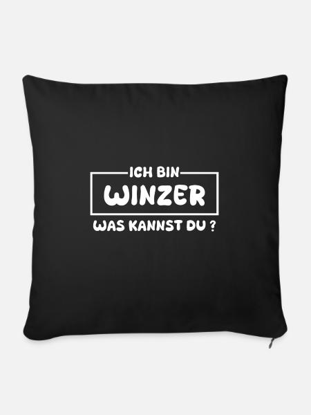 Beruf Winzer - Sofakissenbezug 45 x 45 cm - Schwarz