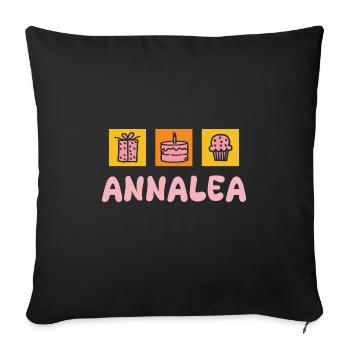 First name Annalea - Sofa pillowcase 17,3'' x 17,3'' (45 x 45 cm) - black - Front