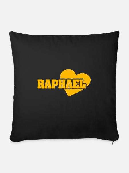 Geschenk für Raphael - Sofakissenbezug 45 x 45 cm - Schwarz