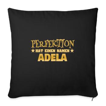Adela comme nom de femme - Housse de coussin décorative 45 x 45 cm - noir - Devant