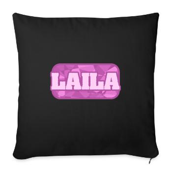 Santé Laila - Housse de coussin décorative 45 x 45 cm - noir - Devant
