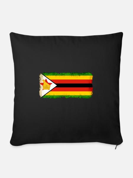 Geschenk für Simbabwe - Sofakissenbezug 45 x 45 cm - Schwarz
