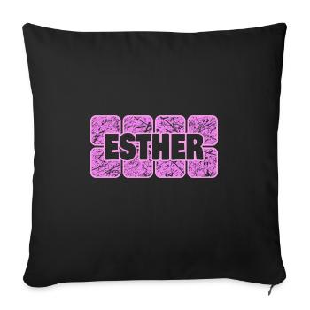 Épouse Esther - Housse de coussin décorative 45 x 45 cm - noir - Devant