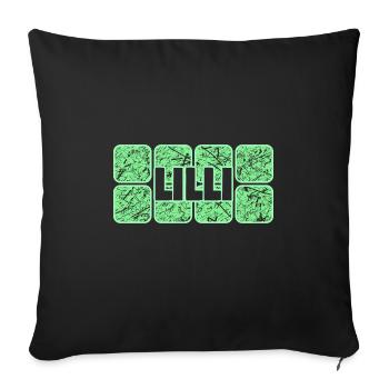 Prénom Lilli - Housse de coussin décorative 45 x 45 cm - noir - Devant