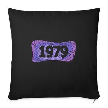 1979 - Sofa pillowcase 17,3'' x 17,3'' (45 x 45 cm) - black - Front