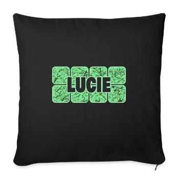First name Lucie - Sofa pillowcase 17,3'' x 17,3'' (45 x 45 cm) - black - Front