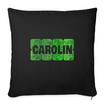 Vorname Carolin - Sofakissenbezug 45 x 45 cm - Schwarz - Vorne