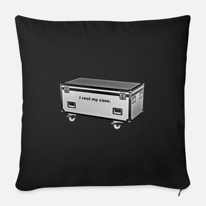 Je repose Mon cas - Housse de coussin décorative 45 x 45 cm - noir