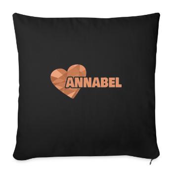 First name Annabel - Sofa pillowcase 17,3'' x 17,3'' (45 x 45 cm) - black - Front