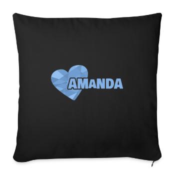Geschenk für Amanda - Sofakissenbezug 45 x 45 cm - Schwarz - Vorne