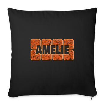 Vorname amelie - Sofakissenbezug 45 x 45 cm - Schwarz - Vorne
