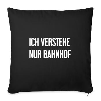 Je ne comprends que la gare - Housse de coussin décorative 45 x 45 cm - noir - Devant