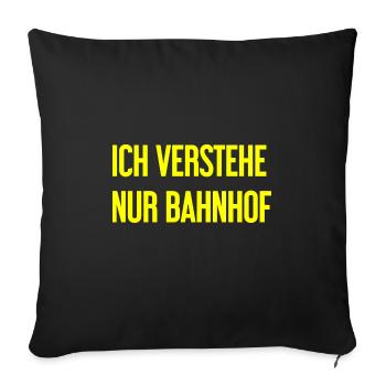 I only understand train station - Sofa pillowcase 17,3'' x 17,3'' (45 x 45 cm) - black - Front