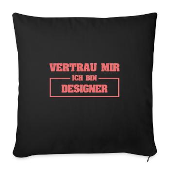 Designer aussi drôle - Housse de coussin décorative 45 x 45 cm - noir - Devant