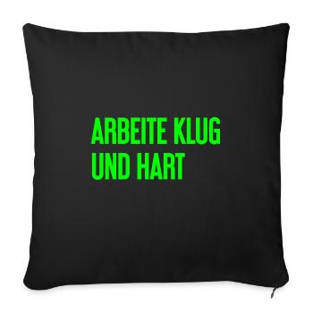 Work Smart And Hard – Success Motto For Doers - Sofa pillowcase 17,3'' x 17,3'' (45 x 45 cm) - black - Front