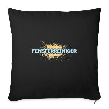 Window cleaner as a job - Sofa pillowcase 17,3'' x 17,3'' (45 x 45 cm) - black - Front