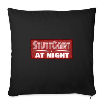 City of Stuttgart at night - Sofa pillowcase 17,3'' x 17,3'' (45 x 45 cm) - black - Front