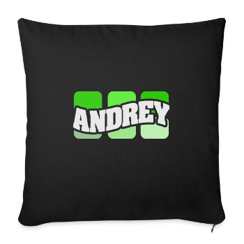 Nom : Andrey - Housse de coussin décorative 45 x 45 cm - noir - Devant