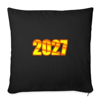 Year 2027 - Sofa pillowcase 17,3'' x 17,3'' (45 x 45 cm) - black - Front