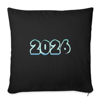 2026 - Sofa pillowcase 17,3'' x 17,3'' (45 x 45 cm) - black - Front
