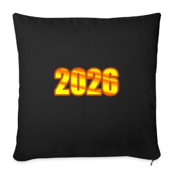 2026 - Sofa pillowcase 17,3'' x 17,3'' (45 x 45 cm) - black - Front