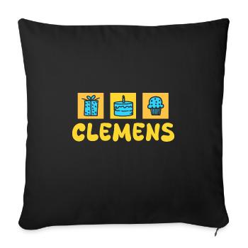 First name Clemens - Sofa pillowcase 17,3'' x 17,3'' (45 x 45 cm) - black - Front