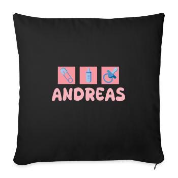 Pacifier Andreas - Sofa pillowcase 17,3'' x 17,3'' (45 x 45 cm) - black - Front