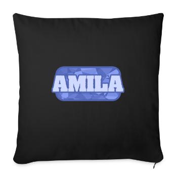 Amila comme nom - Housse de coussin décorative 45 x 45 cm - noir - Devant