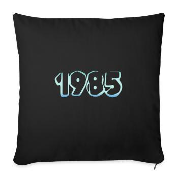 Year 1985 - Sofa pillowcase 17,3'' x 17,3'' (45 x 45 cm) - black - Front