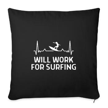Surfer Surfer Funny Sniffer Cadeau - Housse de coussin décorative 45 x 45 cm - noir - Devant