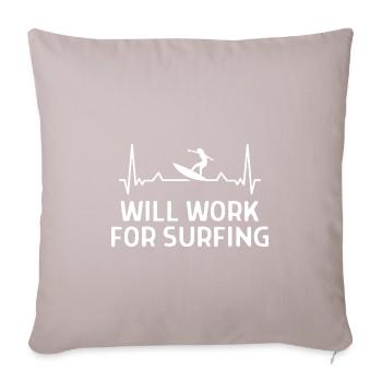 Surfing Surfer Funny Sniffer Gift - Sofa pillowcase 17,3'' x 17,3'' (45 x 45 cm) - light taupe - Front