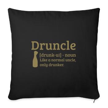 Oncle ivre comme un oncle normal - Housse de coussin décorative 45 x 45 cm - noir - Devant