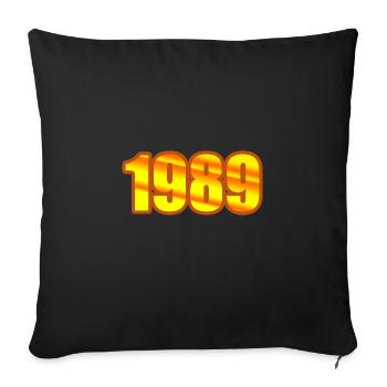 Année 1989 - Housse de coussin décorative 45 x 45 cm - noir - Devant