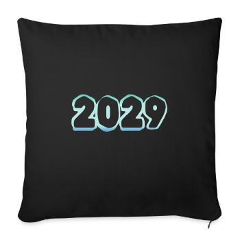 2029 - Sofa pillowcase 17,3'' x 17,3'' (45 x 45 cm) - black - Front