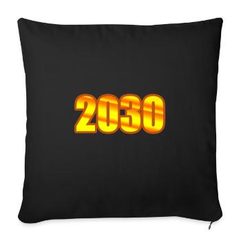2030 - Sofa pillowcase 17,3'' x 17,3'' (45 x 45 cm) - black - Front