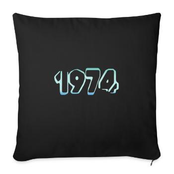 1974 - Sofa pillowcase 17,3'' x 17,3'' (45 x 45 cm) - black - Front