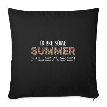 summer please ws - Sofa pillowcase 17,3'' x 17,3'' (45 x 45 cm) - black - Front
