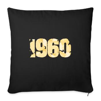 1960 - Sofa pillowcase 17,3'' x 17,3'' (45 x 45 cm) - black - Front