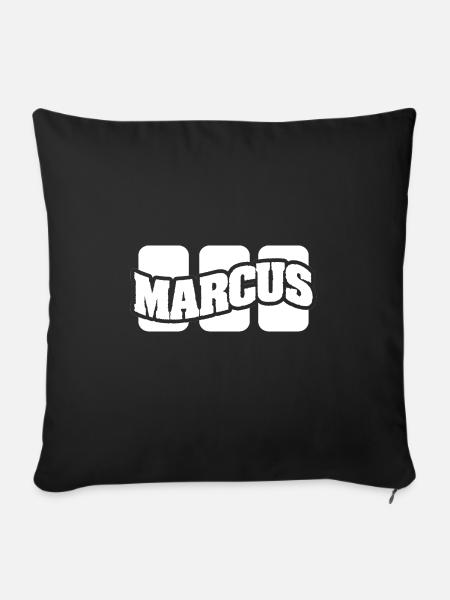 Marcus als Name - Sofakissenbezug 45 x 45 cm - Schwarz