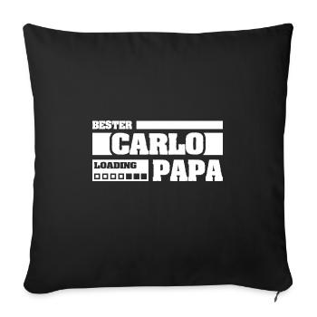 Geschenk für Carlo - Sofakissenbezug 45 x 45 cm - Schwarz - Vorne