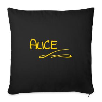 Gift for Alice - Sofa pillowcase 17,3'' x 17,3'' (45 x 45 cm) - black - Front