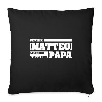 Matteo as a first name - Sofa pillowcase 17,3'' x 17,3'' (45 x 45 cm) - black - Front