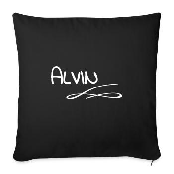 First name Alvin - Sofa pillowcase 17,3'' x 17,3'' (45 x 45 cm) - black - Front