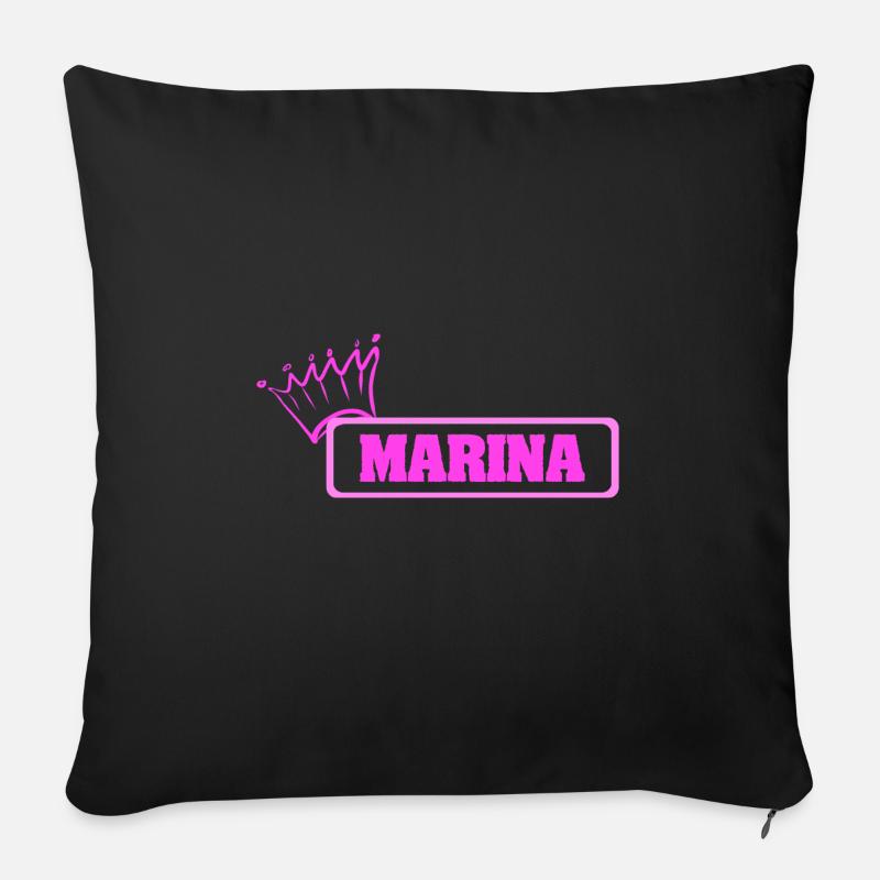 Marina als Krone - Sofakissenbezug 45 x 45 cm - Schwarz