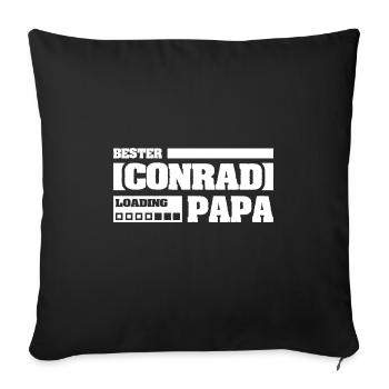 First name Conrad - Sofa pillowcase 17,3'' x 17,3'' (45 x 45 cm) - black - Front