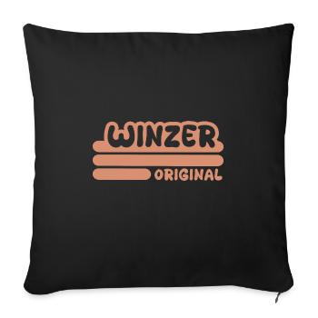 Profession : Vigneron - Housse de coussin décorative 45 x 45 cm - noir - Devant