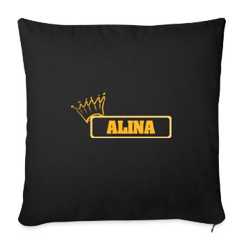Nom : Alina - Housse de coussin décorative 45 x 45 cm - noir - Devant