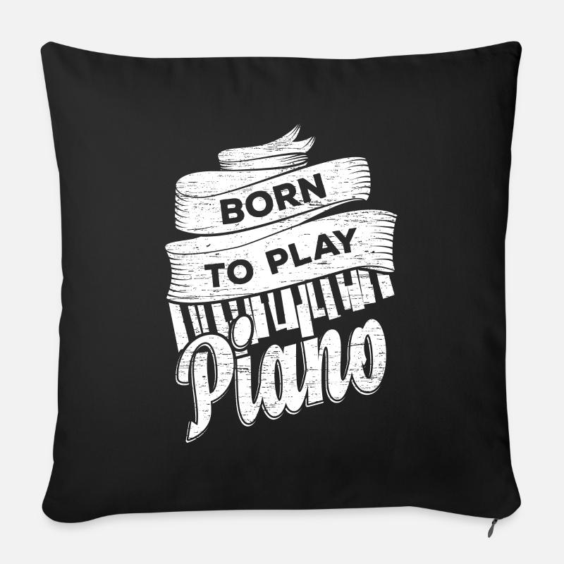 Klavier Pianist - Sofakissenbezug 45 x 45 cm - Schwarz